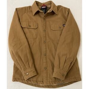 Dickies NJS150BD Flannel Lined Canvas Work Jacket Shacket Duck Brown Men's M